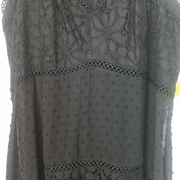 Taylor black lace overlay handkerchief hemline midi dress - Picture 6 of 12